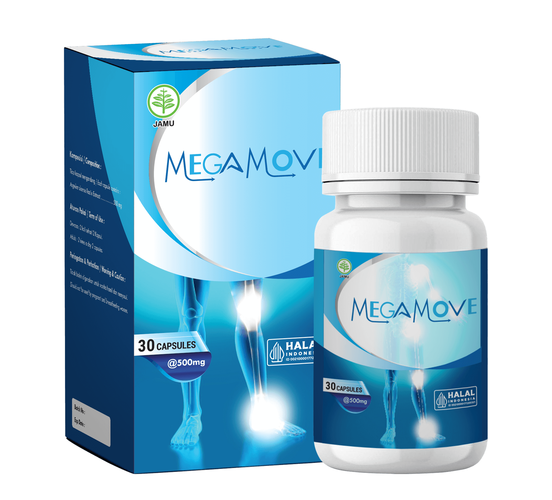Megamove kemasan elegan untuk perawatan kesehatan persendian